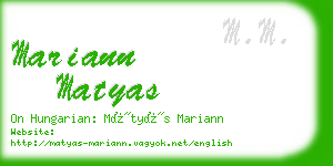 mariann matyas business card